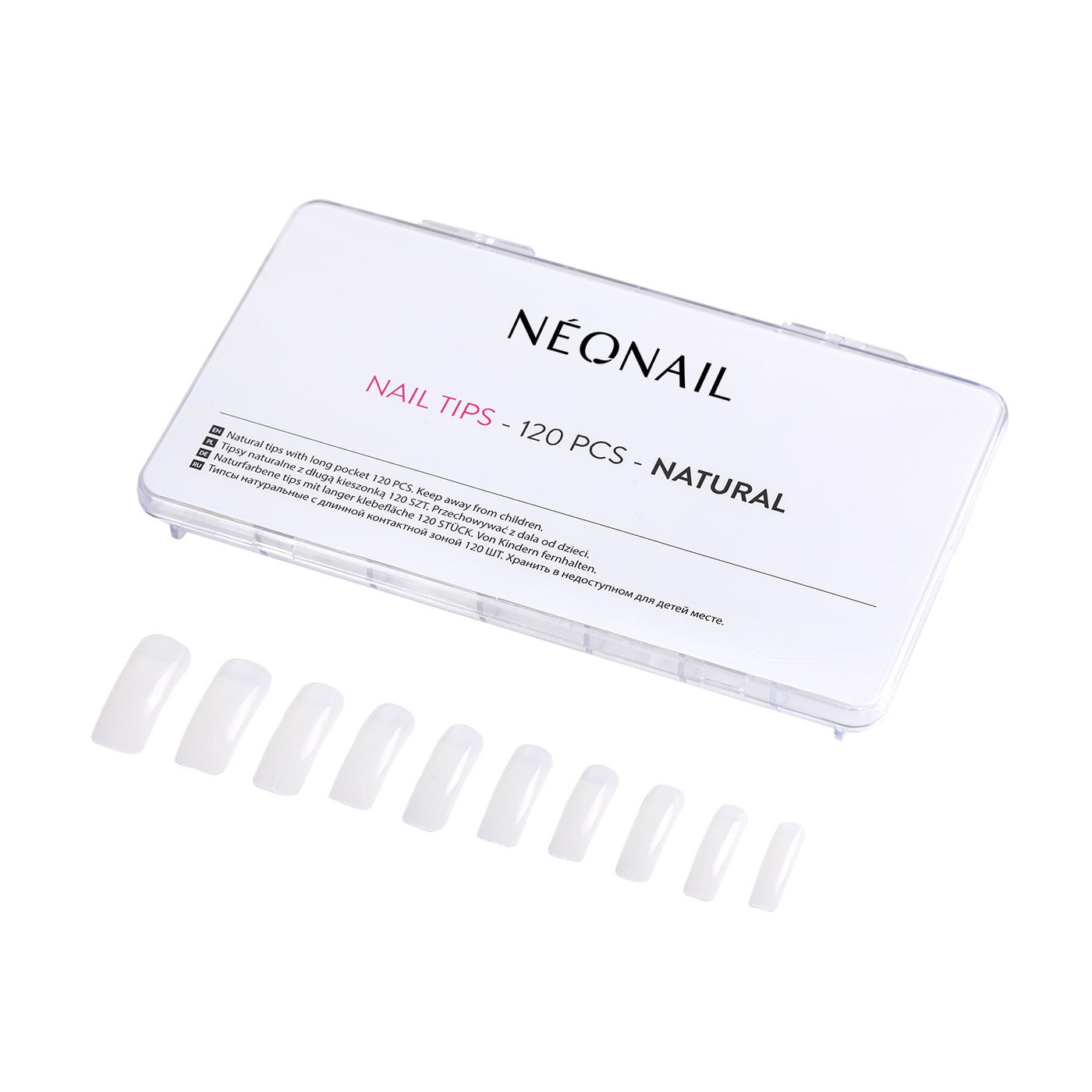 Tipsy naturalne 120 szt. z długą kieszonką NEONAIL