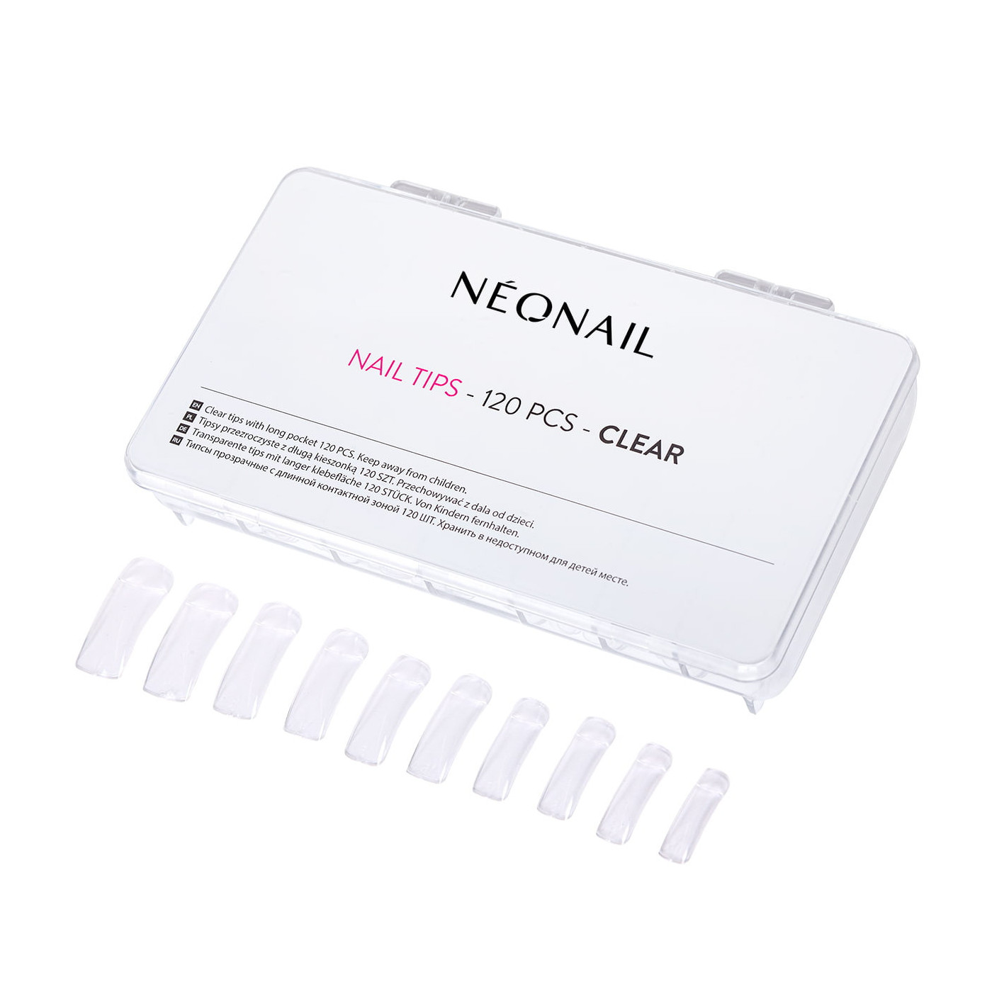 Tipsy przezroczyste 120 szt. z długą kieszonką NEONAIL