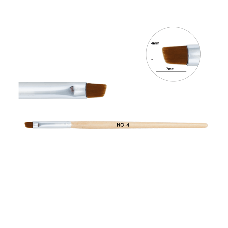 Pędzelek drewniany do żelu ścięty nr 4