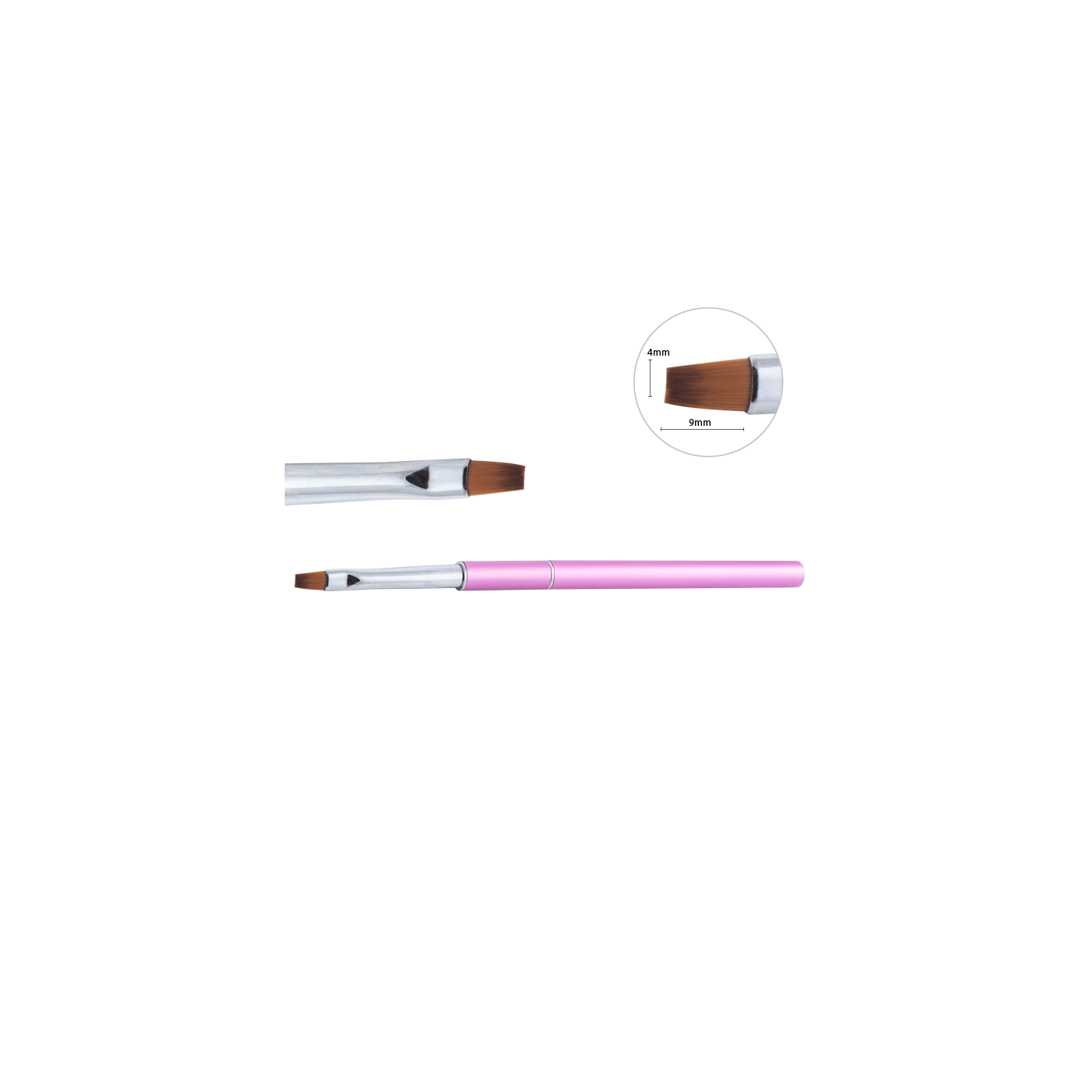 Pędzelek naturalny do żelu, płaski nr 6