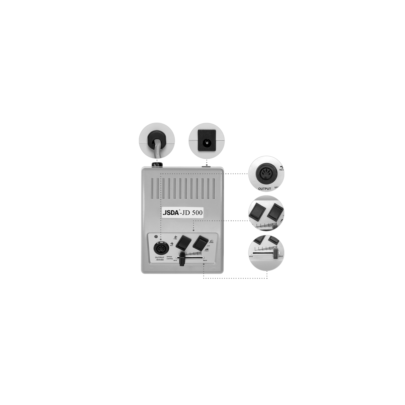 Frezarka do paznokci - JSDA Nail Drill JD 500 Silver 35W