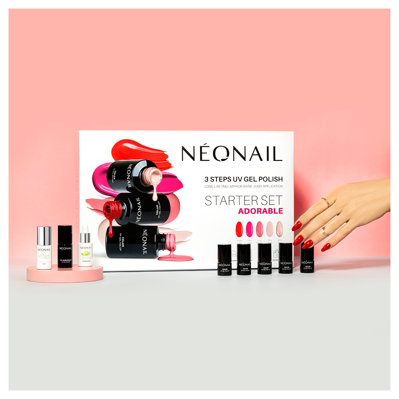 Zestaw do hybryd ADORABLE: 7 lakier&oacute;w + lampa LED 21W/48