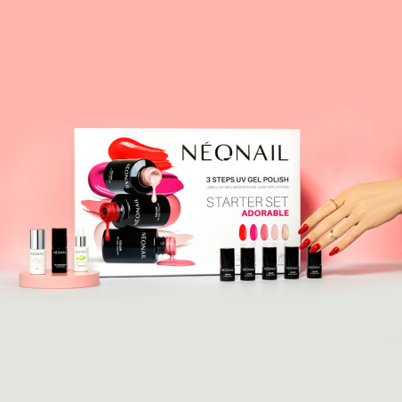 Zestaw do hybryd ADORABLE: 7 lakier&oacute;w + lampa LED 21W/48