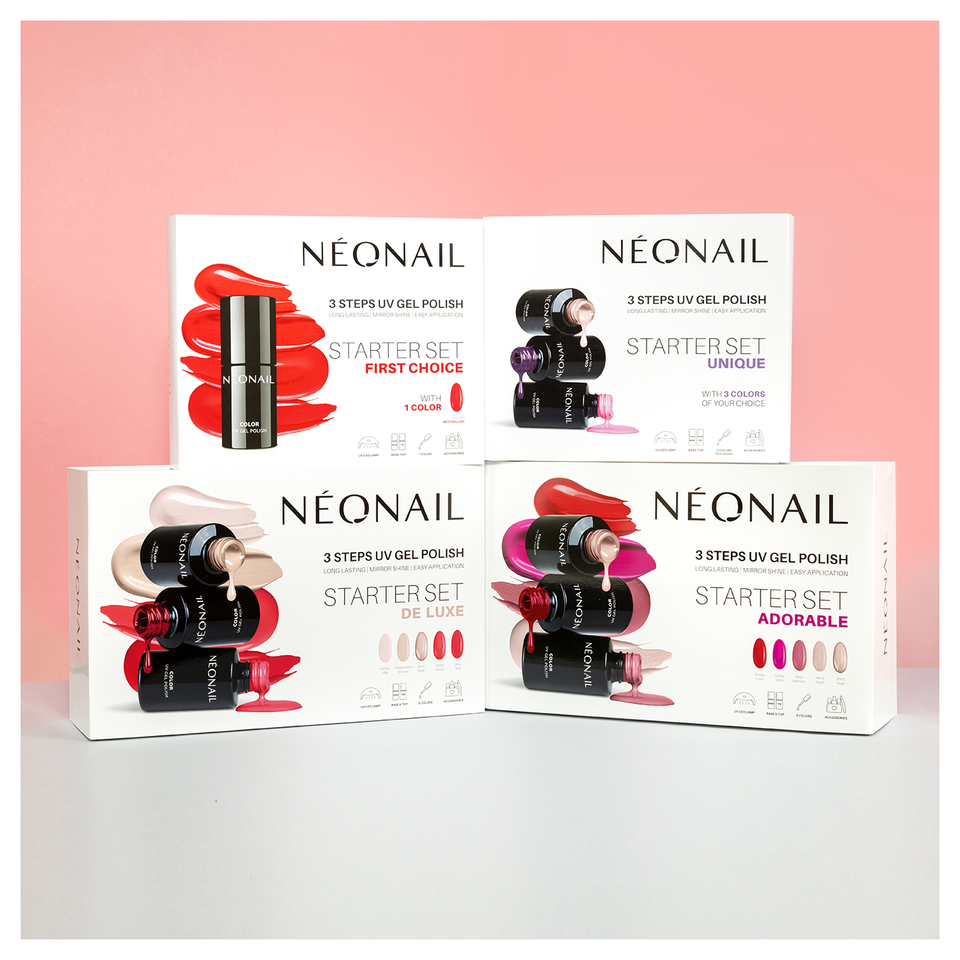 Zestaw startowy do hybryd FIRST CHOICE: 2 lakiery + lampa + akcesoria