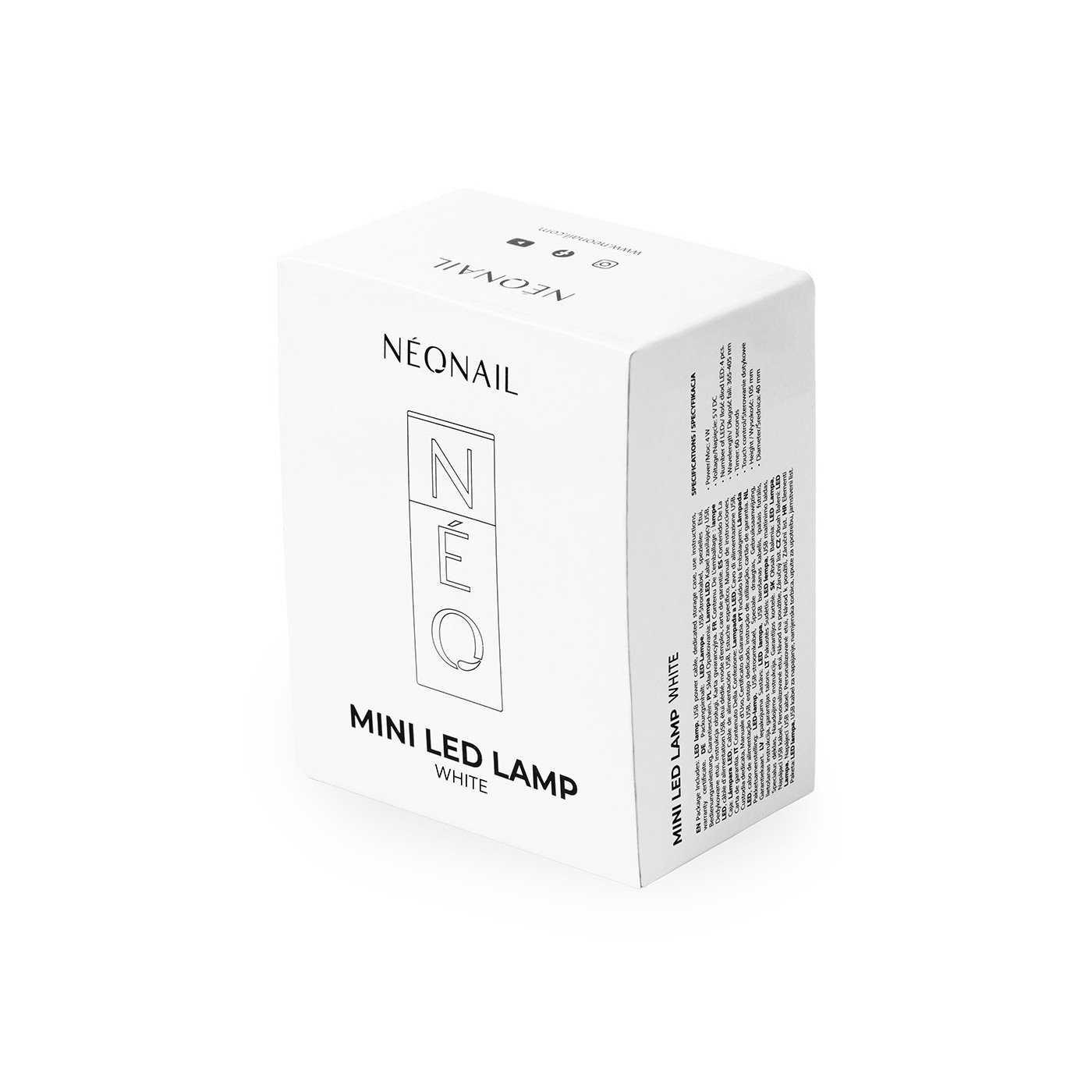 Biała mini lampa LED do paznokci NEO TUBE White