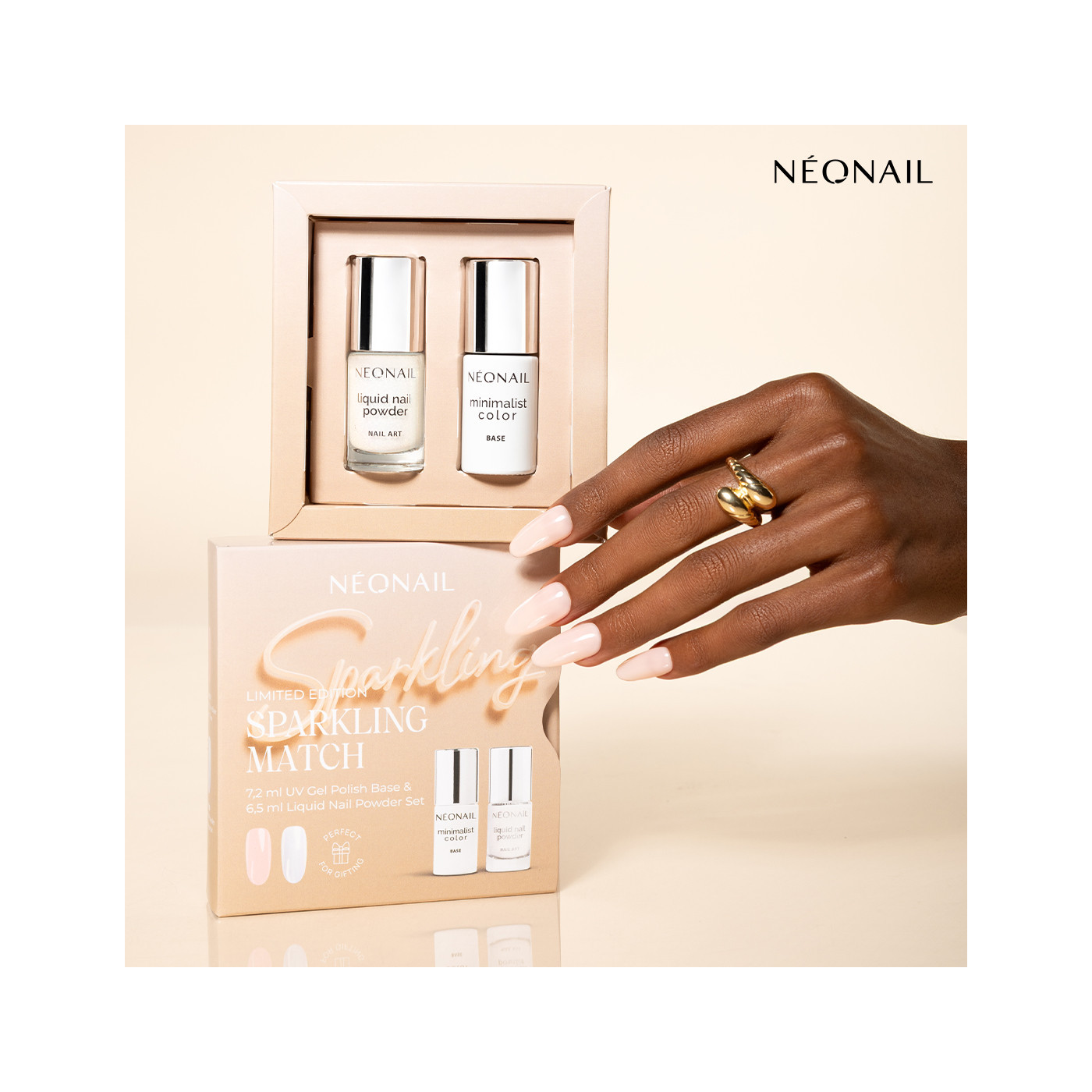 Zestaw baza hybrydowa i pyłek w płynie Sparkling Match