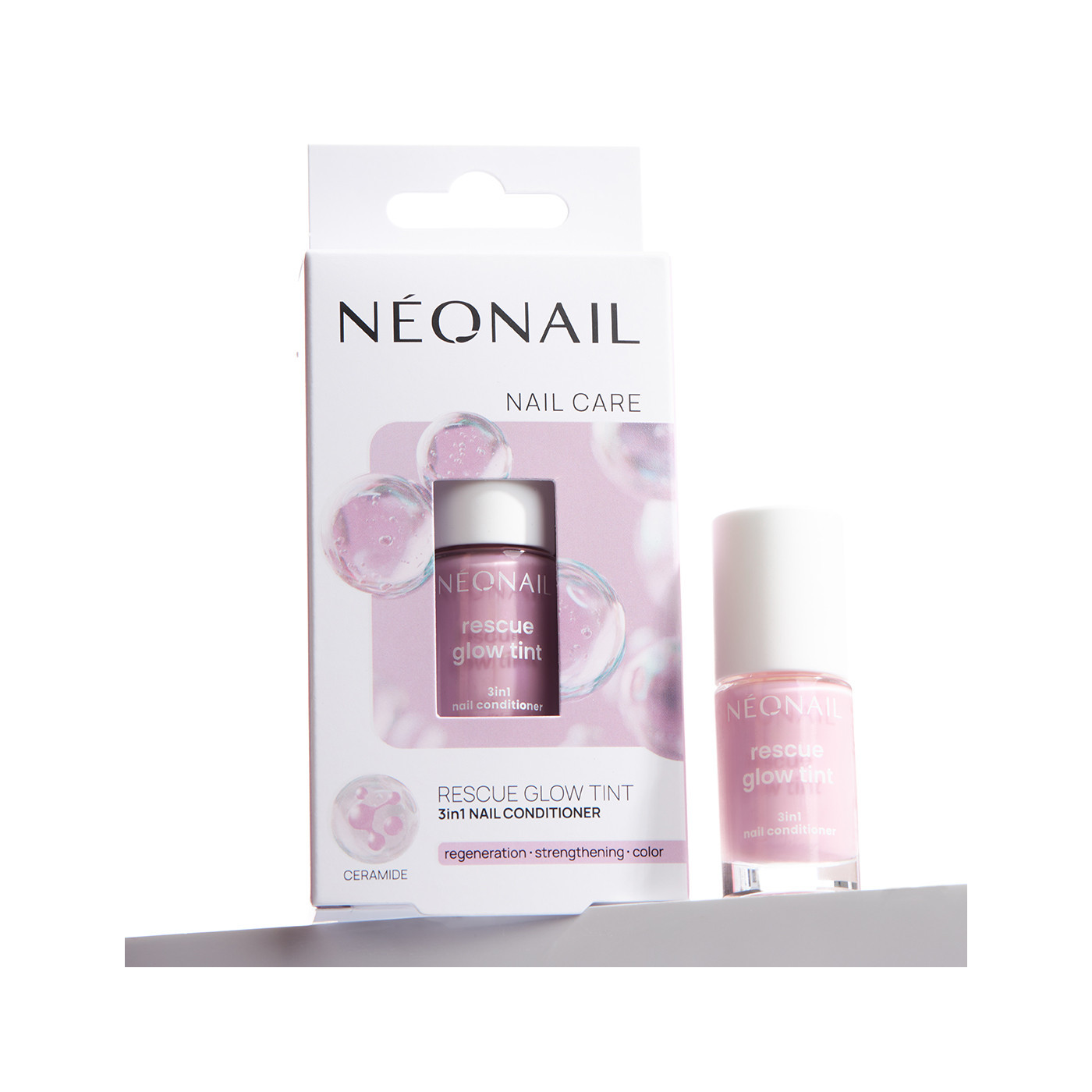 Regenerująca odżywka do paznokci Rescue Glow Tint 3in1 Nail Conditioner Glitter Violet