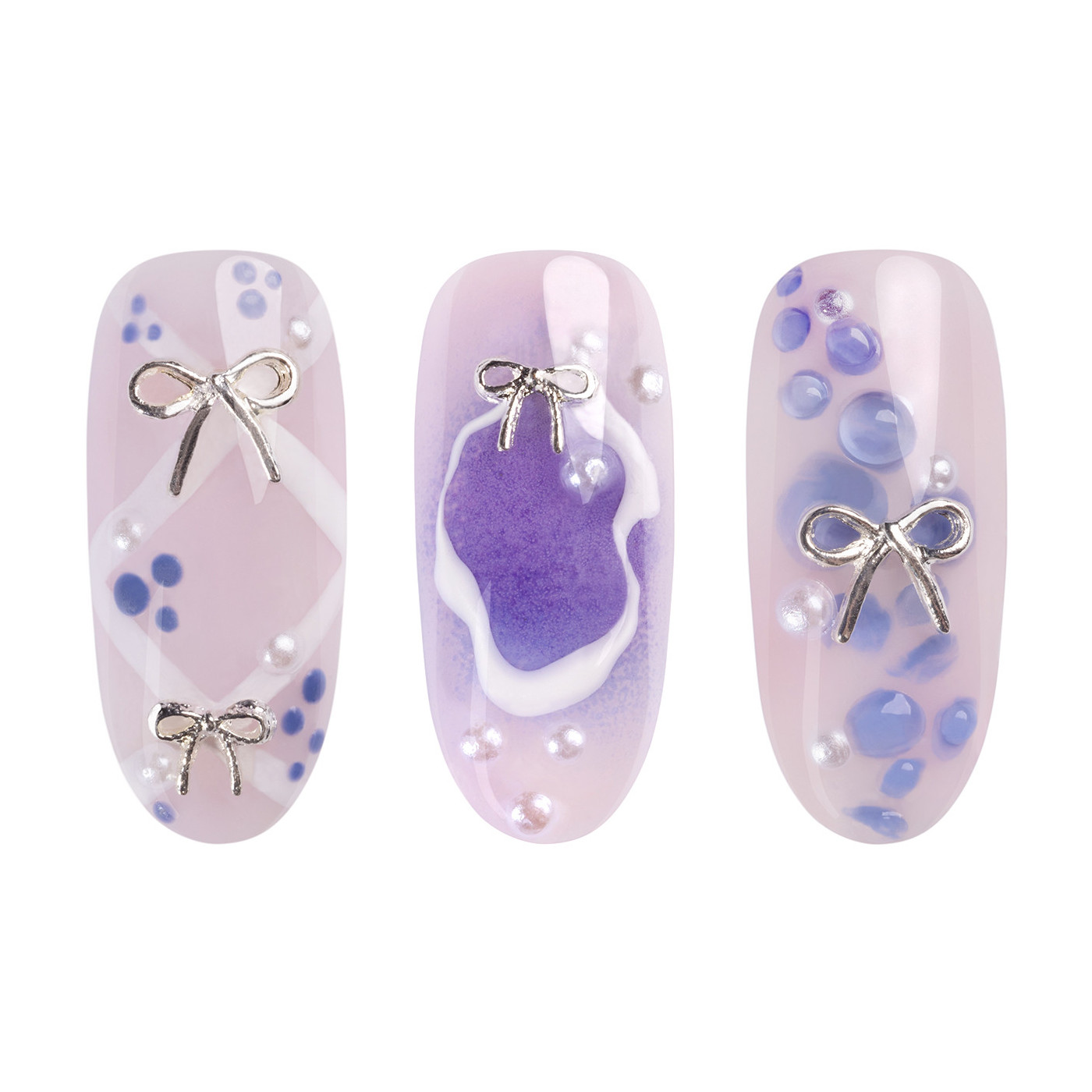 Ozdoba 3D &ndash; srebrne kokardki