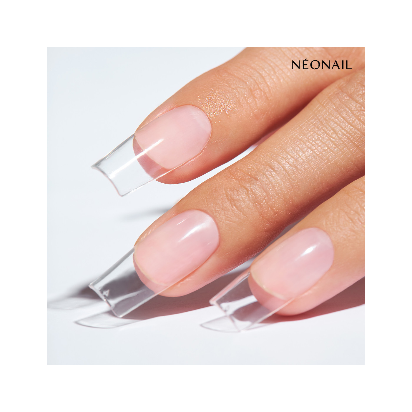 Tipsy elastyczne do przedłużania paznokci Invisible Flexi Tips 300 szt. - 02 Clear Square