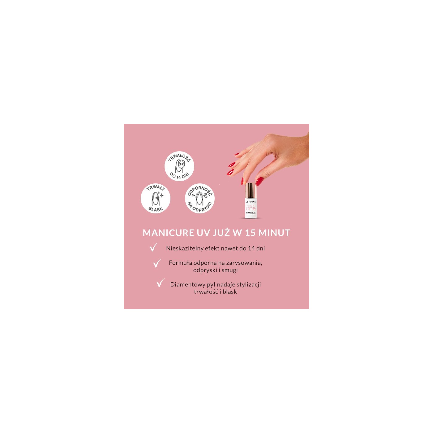 Lakier hybrydowy One Rose Glow  7,2 ml