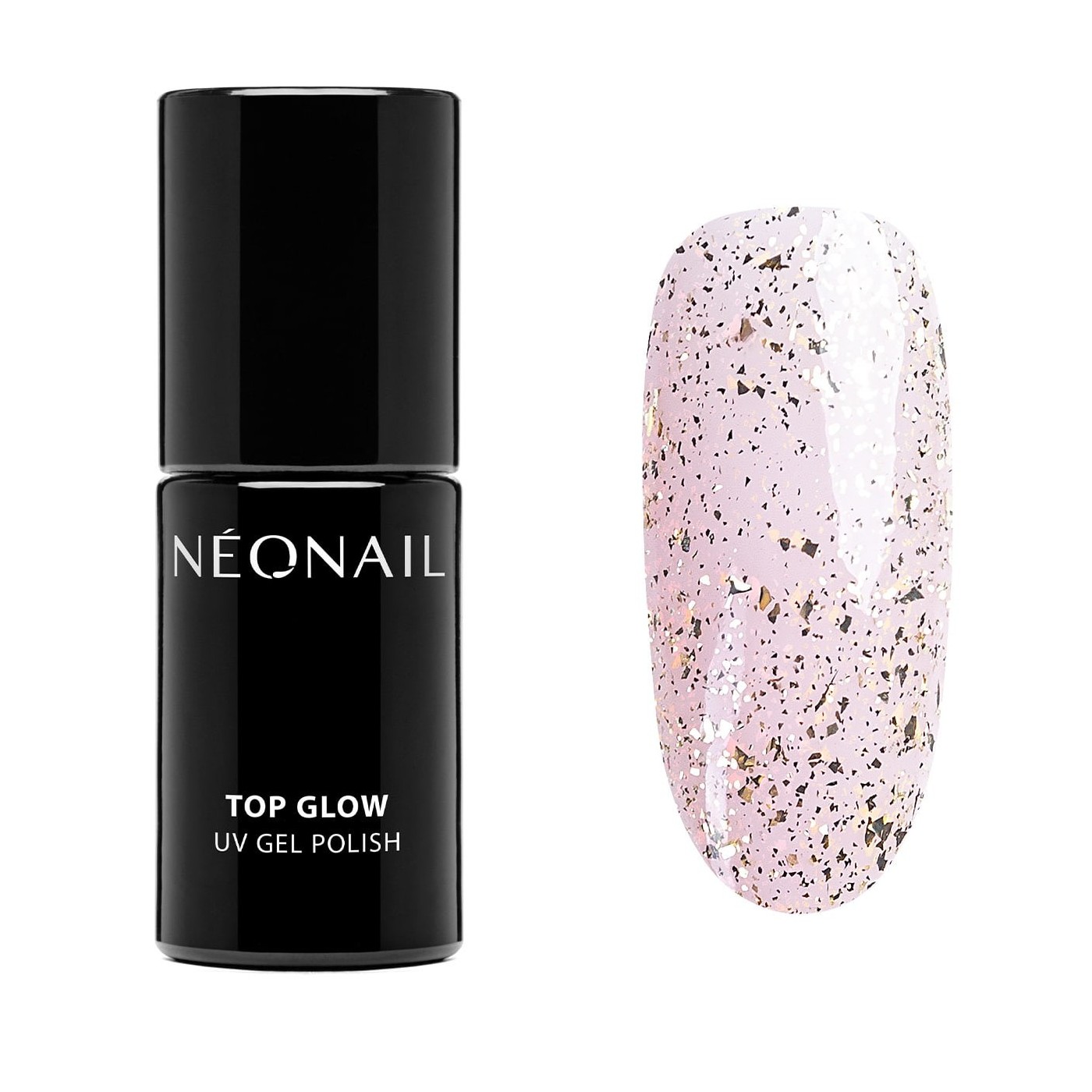 Przezroczysty top hybrydowy Top Glow Gold Flakes | NEONAIL Przezroczysty top hybrydowy Top Glow Gold Flakes | NEONAIL