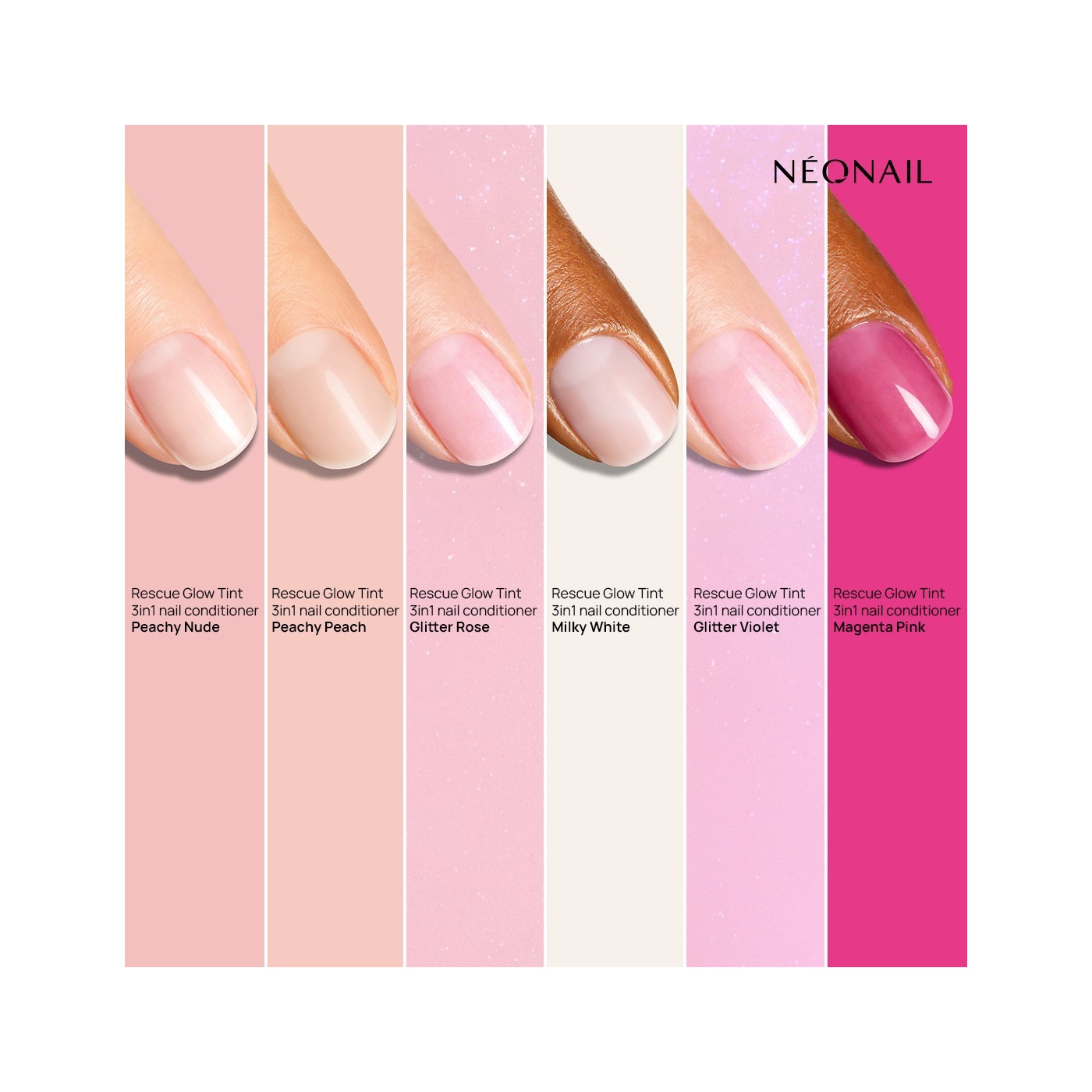 Regenerująca odżywka do paznokci Rescue Glow Tint 3in1 Nail Conditioner Glitter Violet Regenerująca odżywka do paznokci Rescue Glow Tint 3in1 Nail Conditioner Glitter Violet