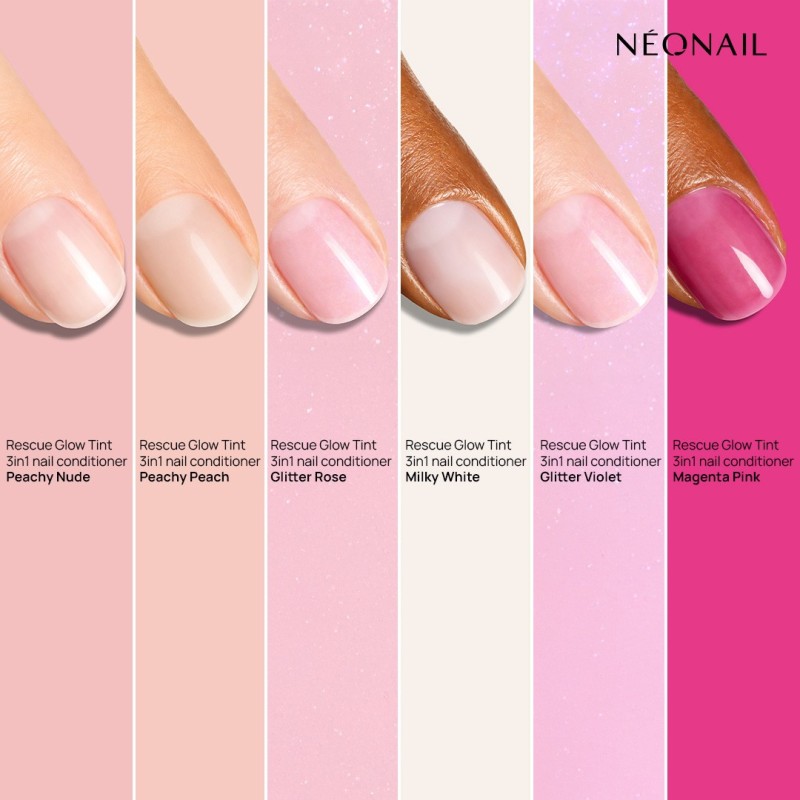 Regenerująca odżywka do paznokci Rescue Glow Tint 3in1 Nail Conditioner Glitter Violet Regenerująca odżywka do paznokci Rescue Glow Tint 3in1 Nail Conditioner Glitter Violet
