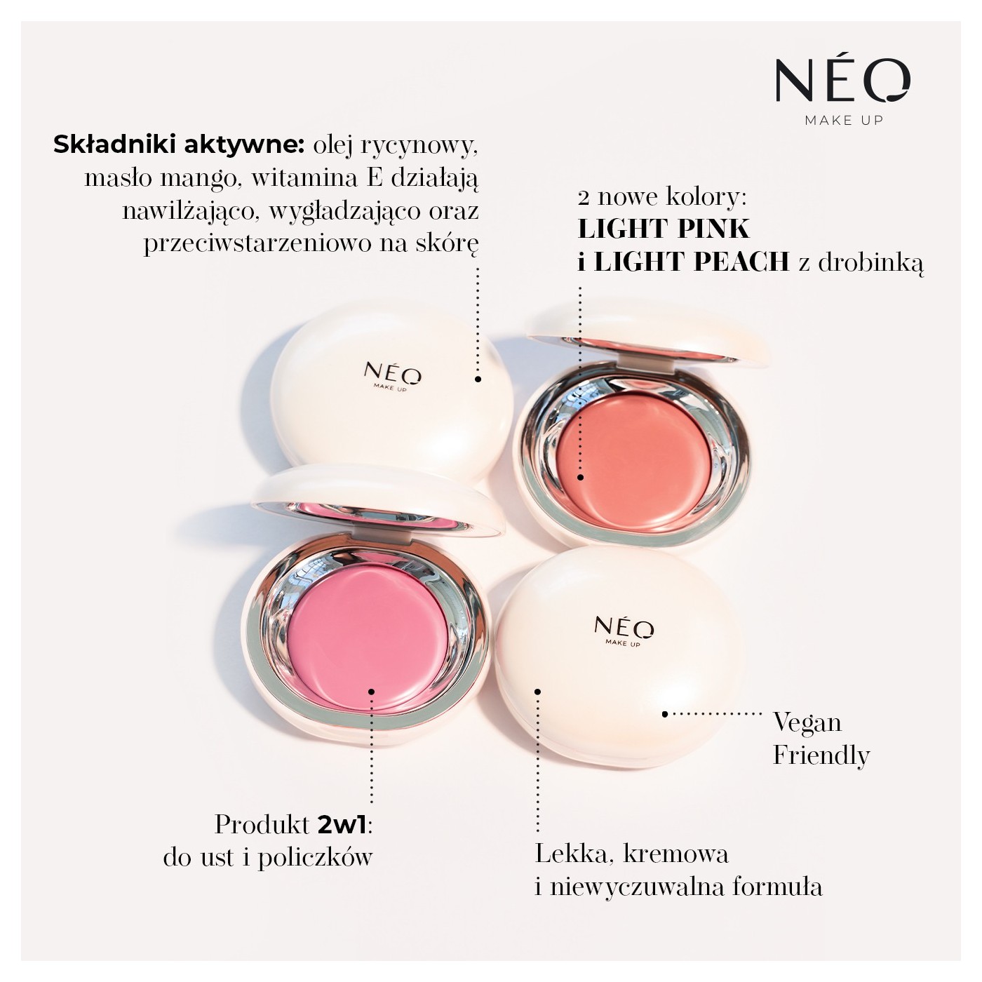 Masełko do ust i policzków: 03 LIGHT PINK | NEO MAKE UP Masełko do ust i policzków: 03 LIGHT PINK | NEO MAKE UP